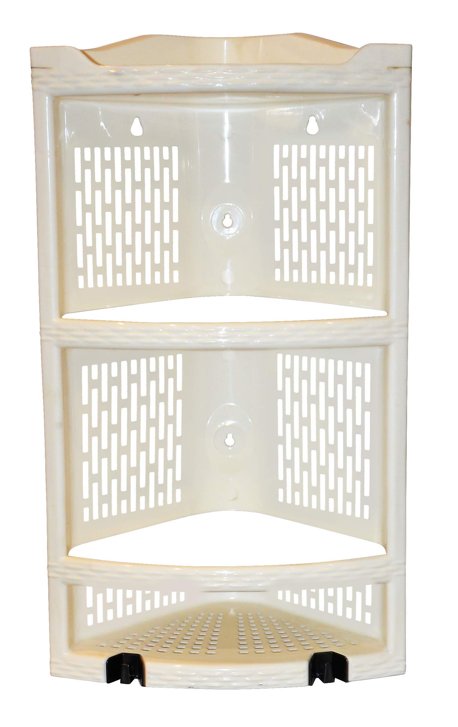 POOJA Plastics Storage Shelf/Corner Rack for Bathroom (Small